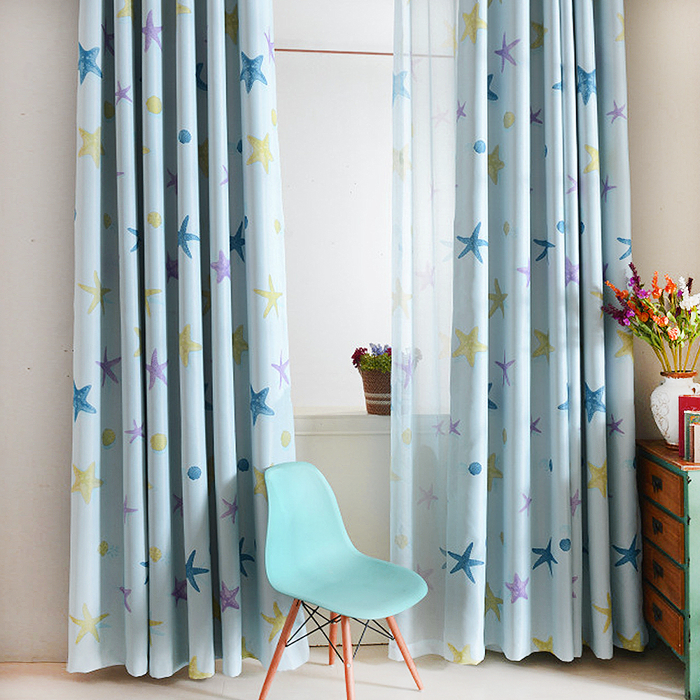 海底世界 • 粉藍• 遮光窗簾