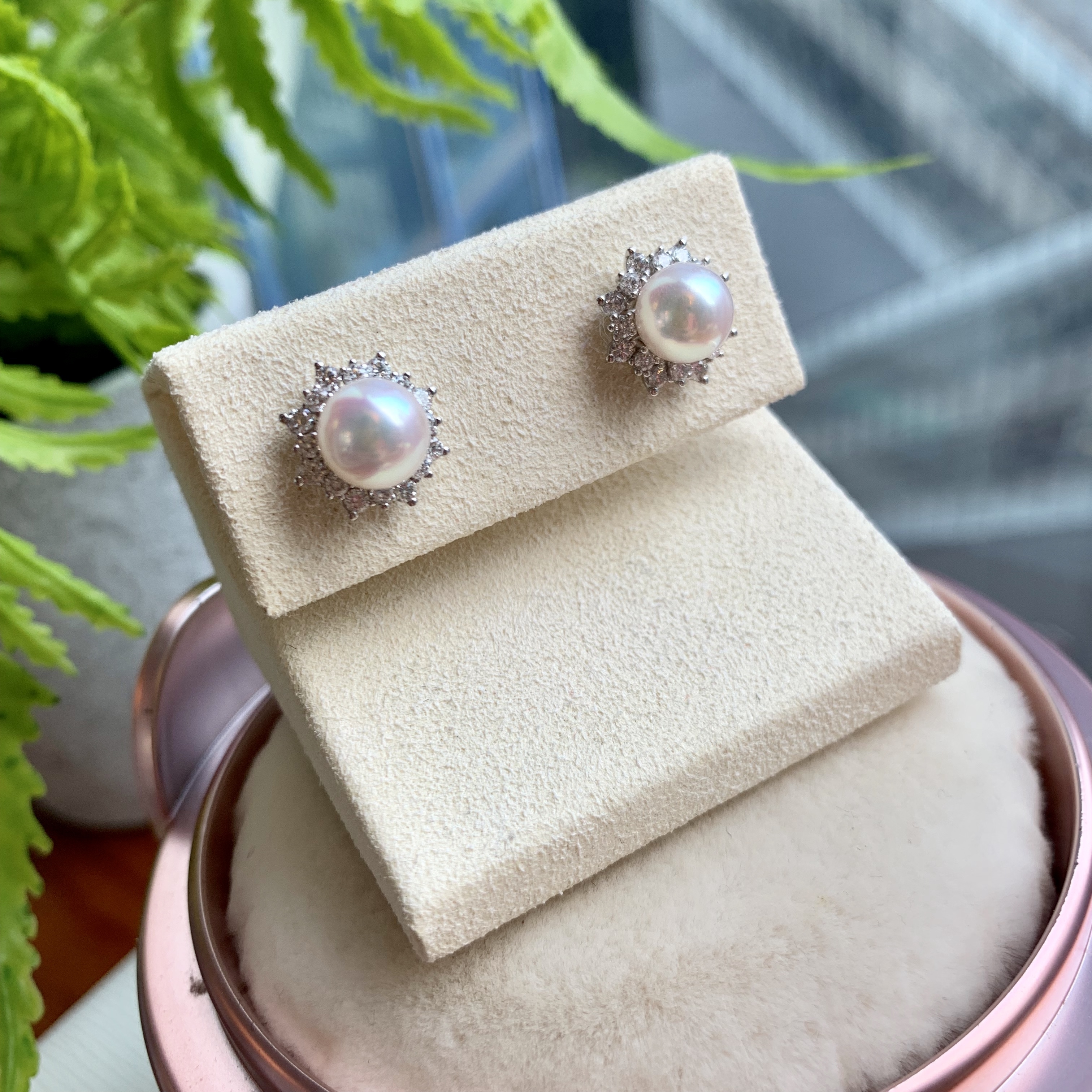 18K鑽石耳套 (適合7-8mm珍珠)