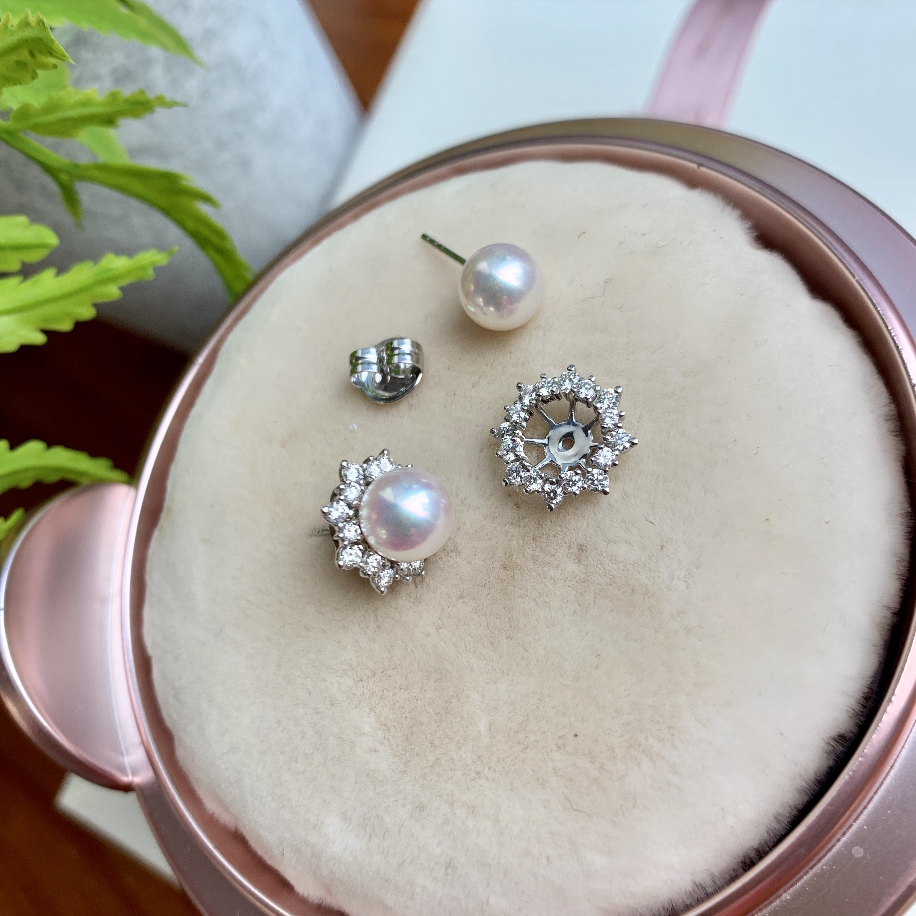 18K鑽石耳套 (適合7-8mm珍珠)