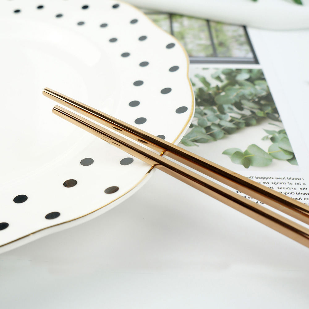 貴氣玫瑰金不鏽鋼筷(一雙入)