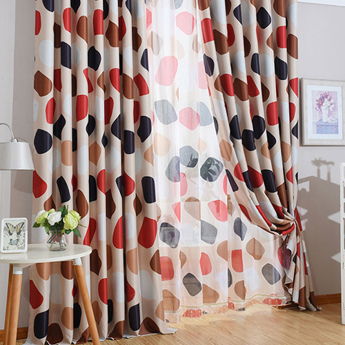 韓系彩石 • 紅色 • 遮光窗簾