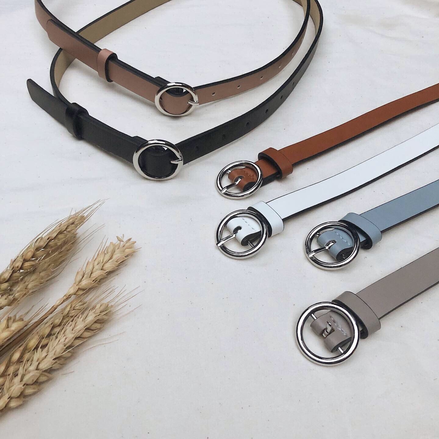 繽紛色圓頭皮帶/六色