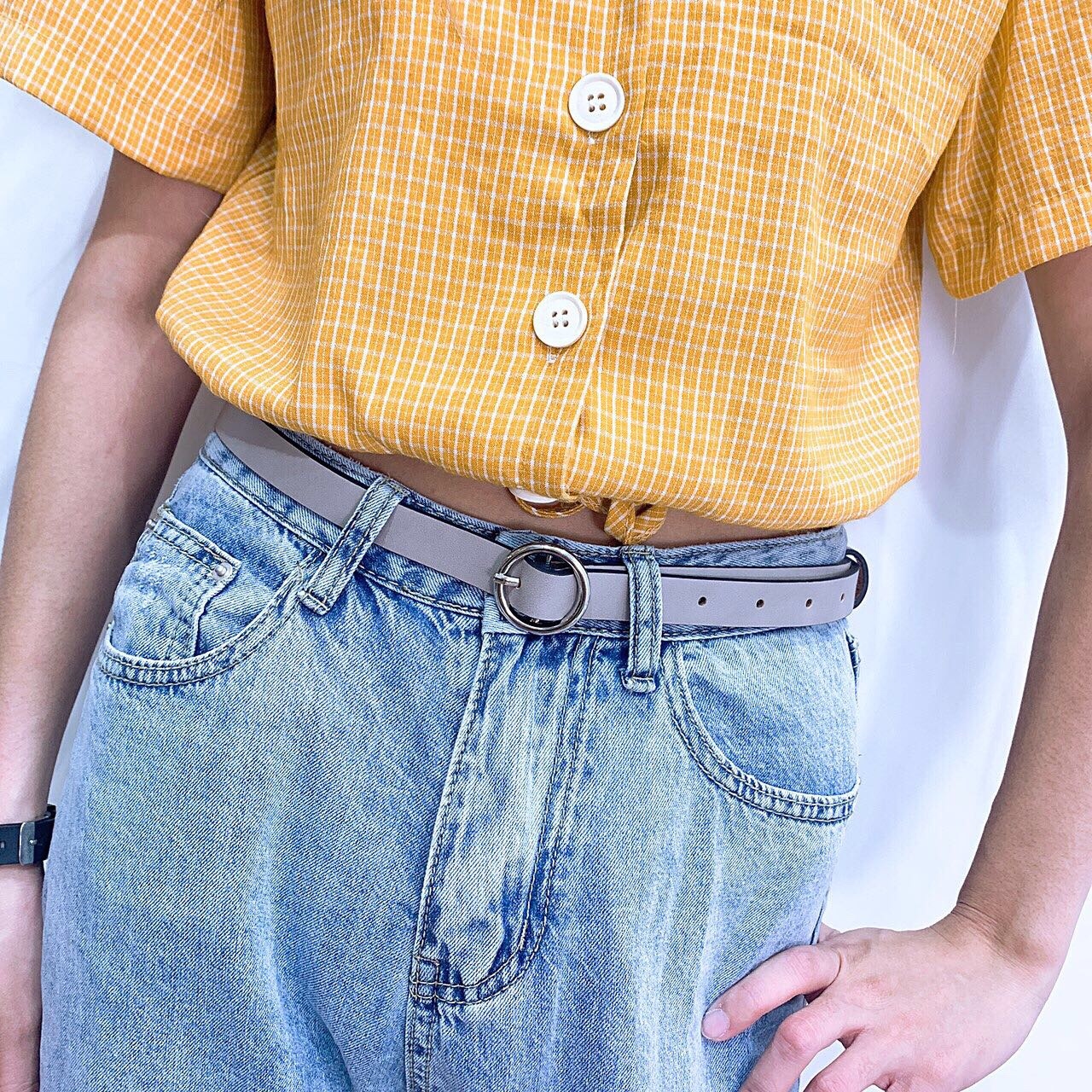 繽紛色圓頭皮帶/六色