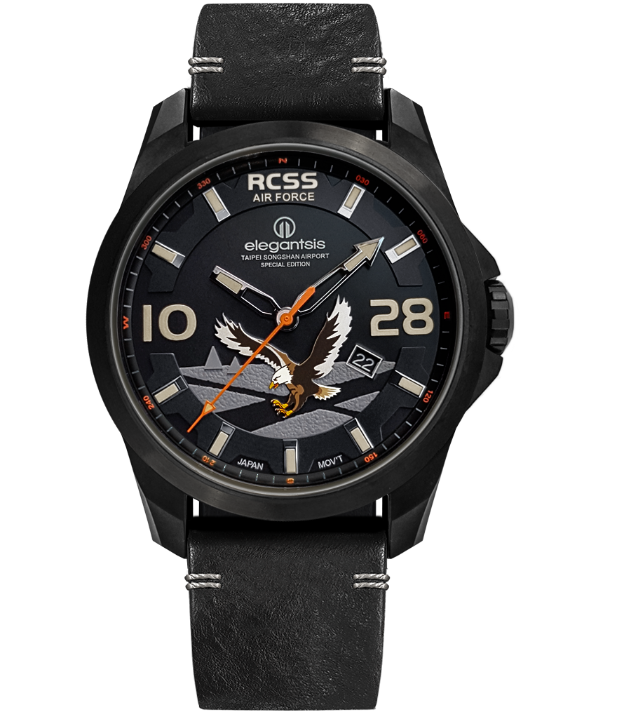 萬年鐘錶 - elegantsis 愛樂時  空軍松山基地指揮部限量機械腕錶  ELJO65AS-RCSS  錶徑47.5MM