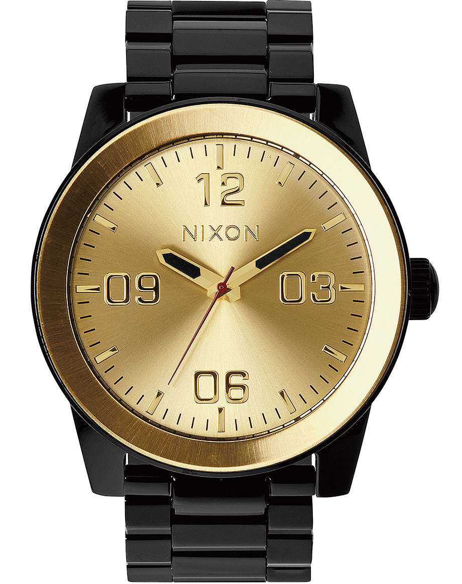 萬年鐘錶 - NIXON 尼克森 CORPORAL SS   黑金系 A346-010  錶徑48MM