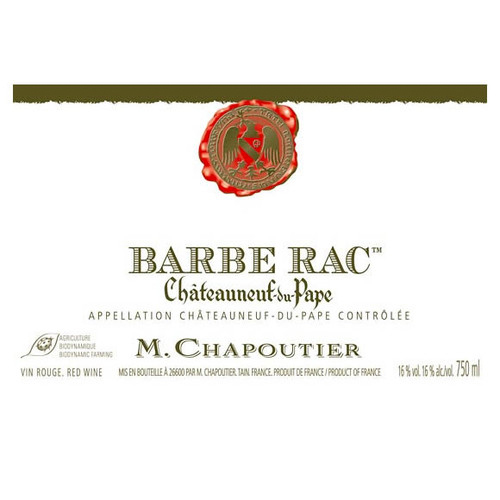 M.Chapoutier Chateauneuf du Pape Barbe Rac 2017 (RP96)