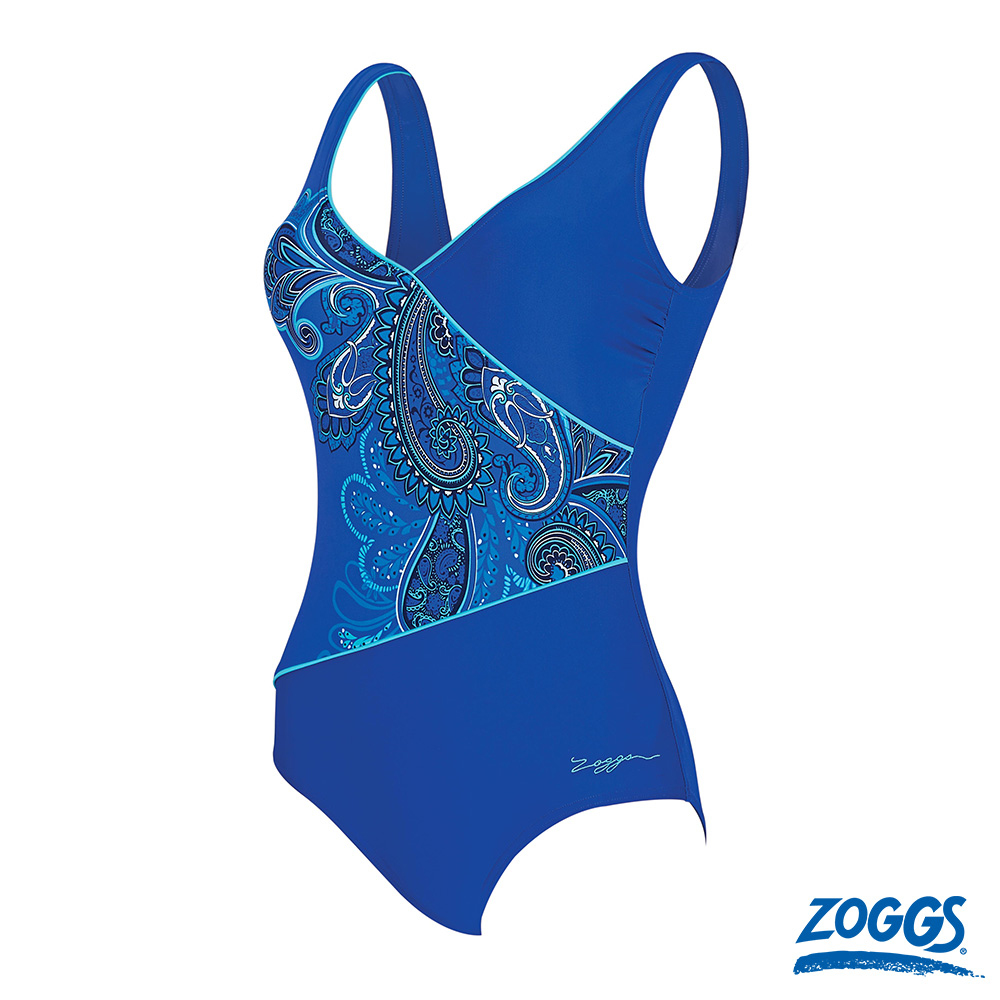 ZOGGS 女性《復古再起》腰部三角圖騰連身泳衣