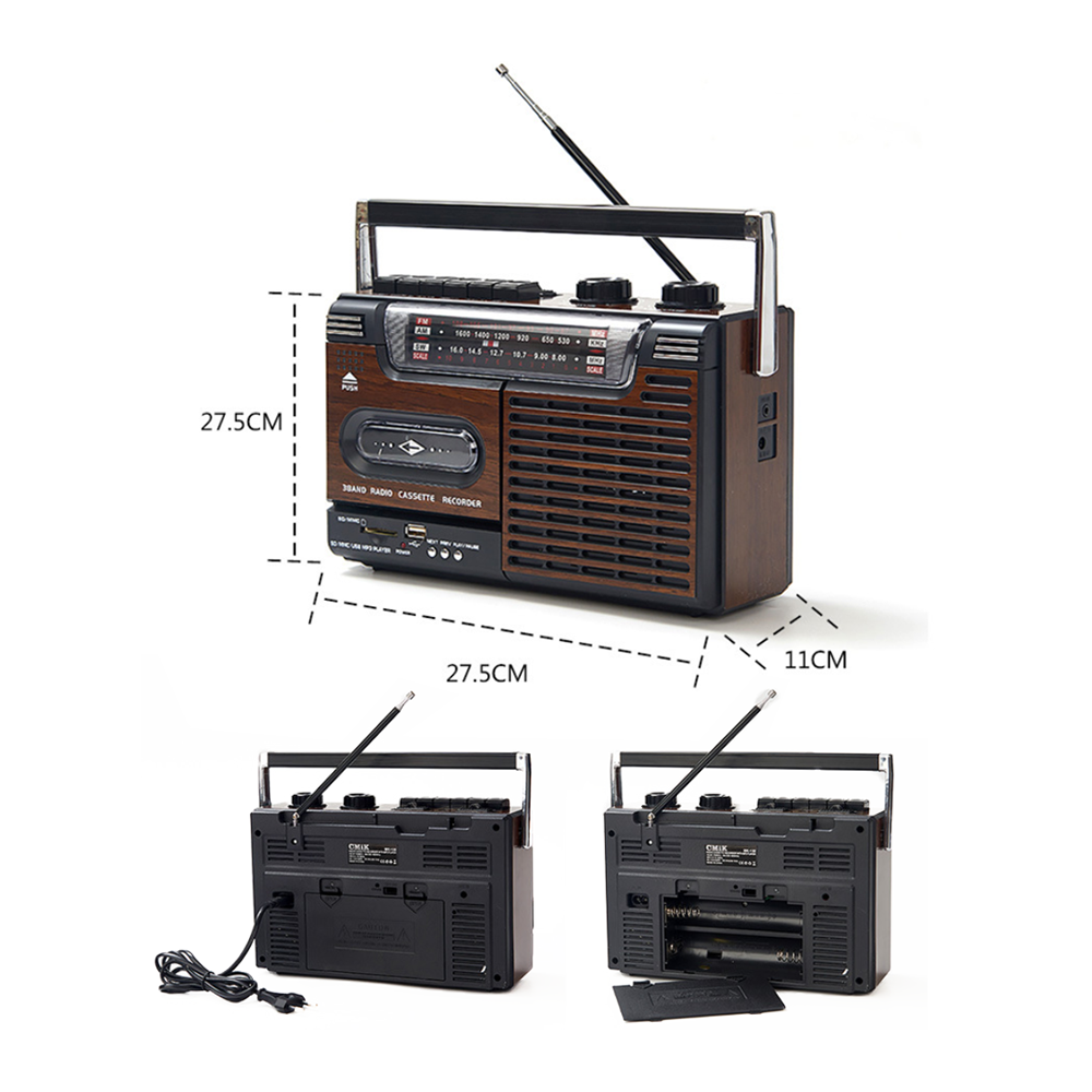 美國進口新式USB復古款錄音卡帶播放機 / 手提收音機