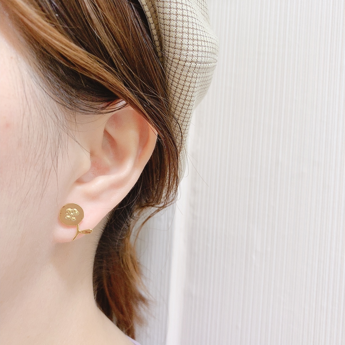 [日本制]Farbe 超薄金屬小花耳環