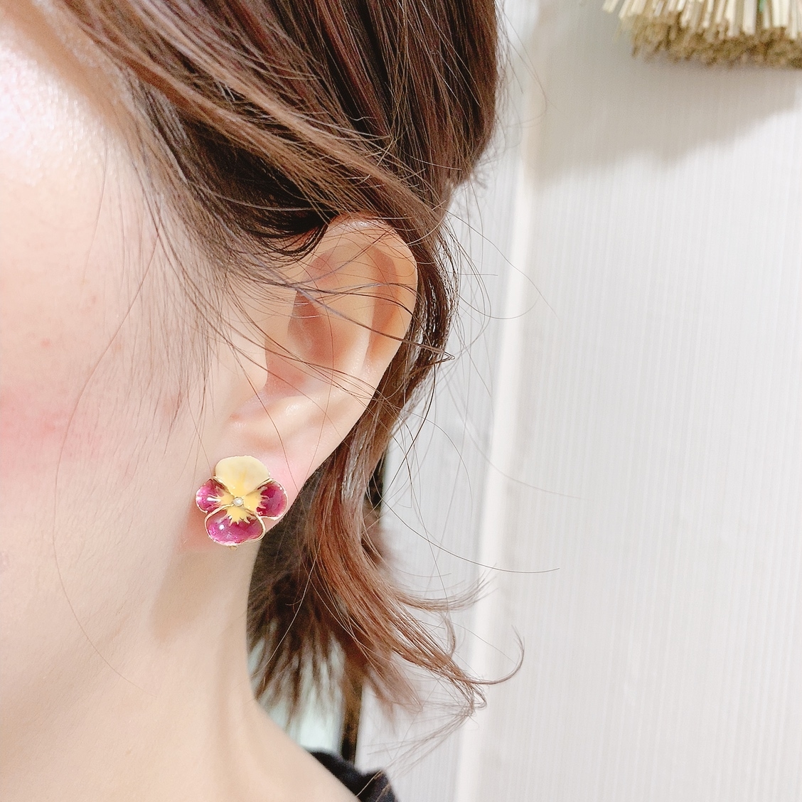 [日本制]Farbe 三色堇耳環