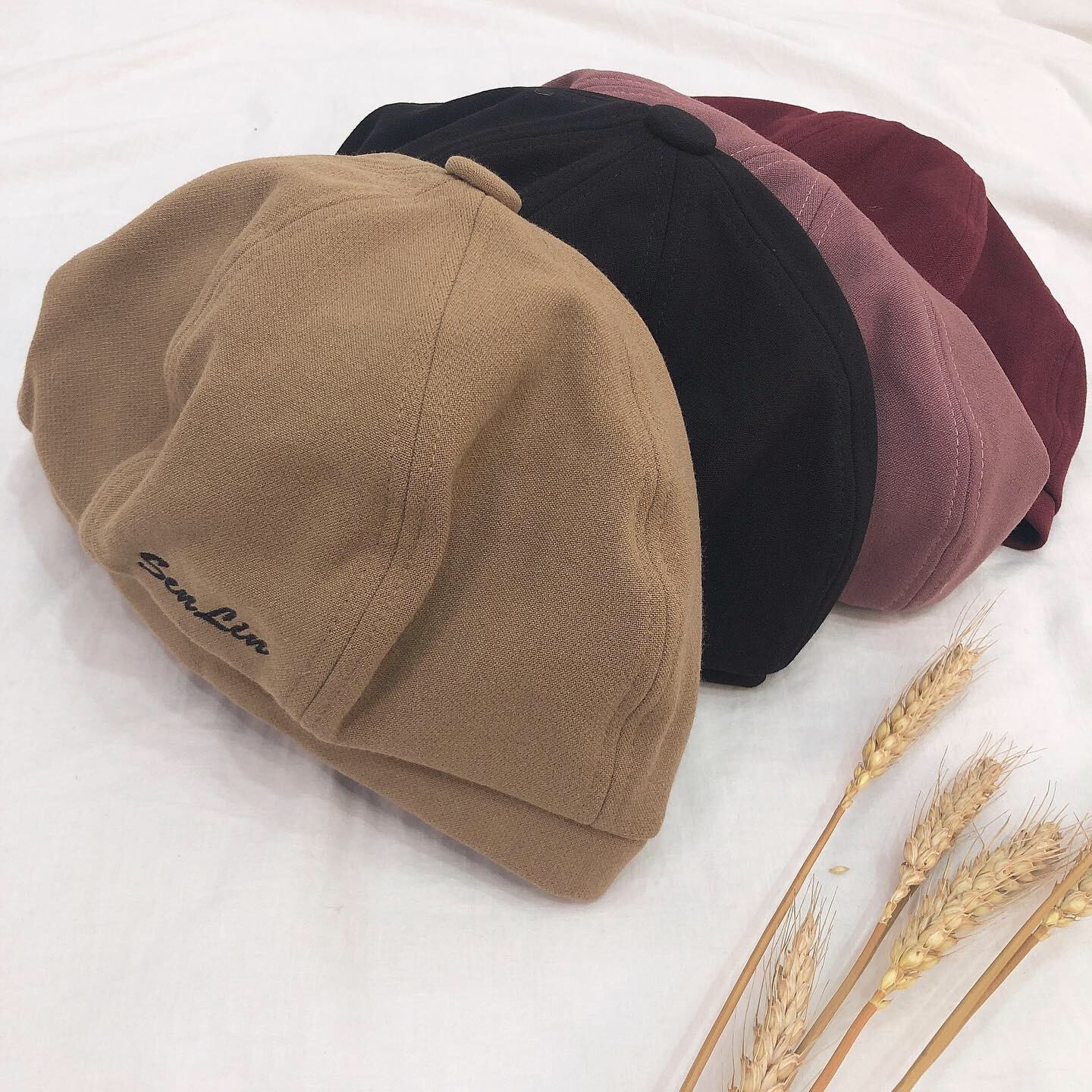 刺繡六片畫家帽/四色