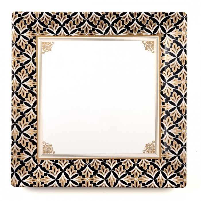 埃塞克斯方形拼盤 黑與金 大盤