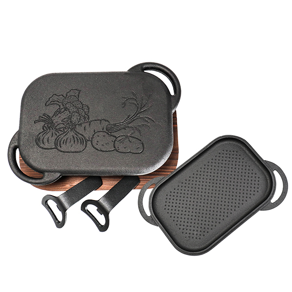 【鳳文堂】雙耳鑄鐵烤盤