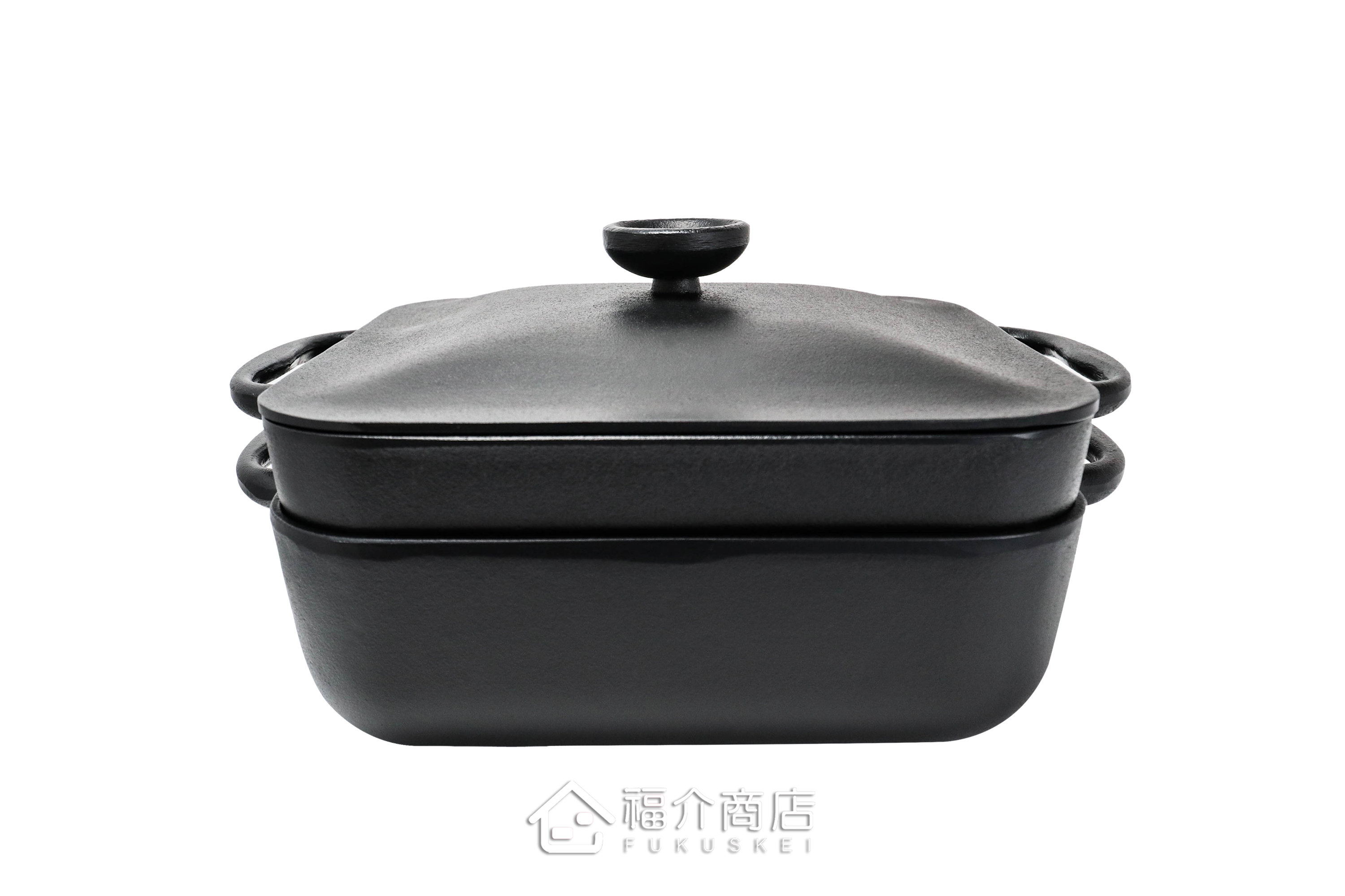 煎烤煮湯兩用黑色鑄鐵鍋