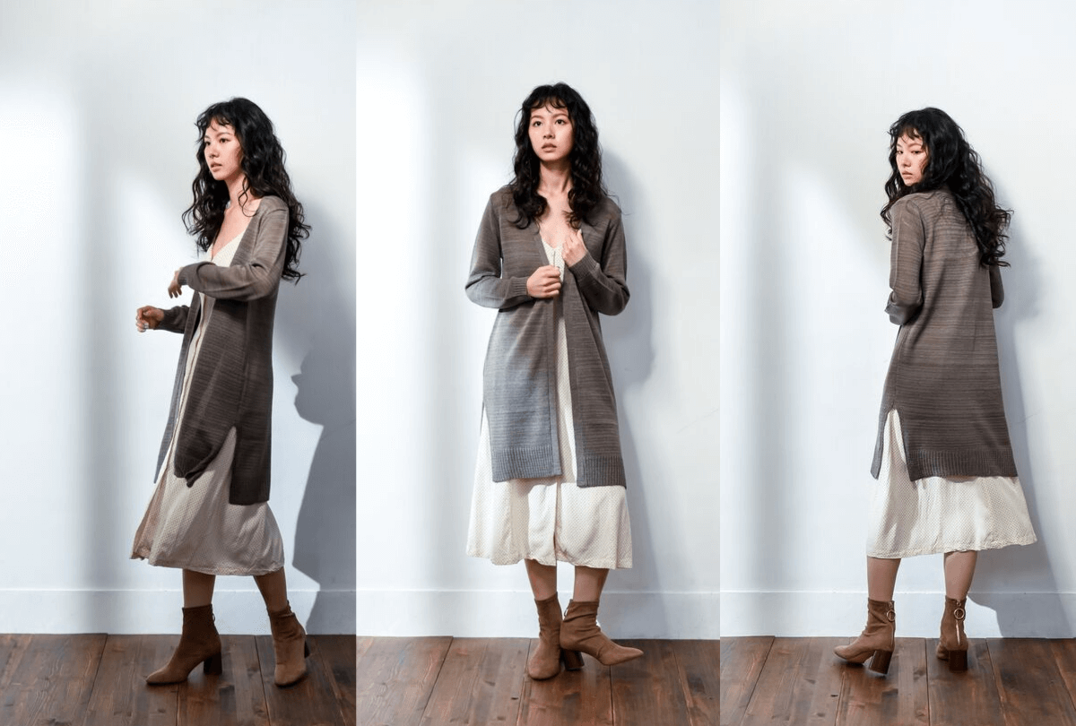 MIT針織外套長版設計-駝色