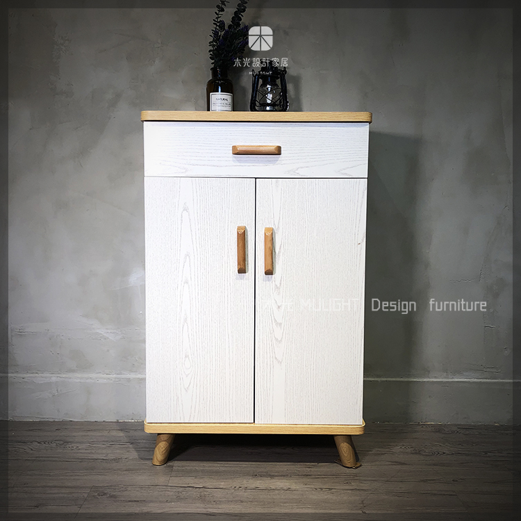 2尺刷白木紋收納鞋櫃