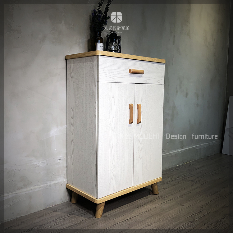 2尺刷白木紋收納鞋櫃