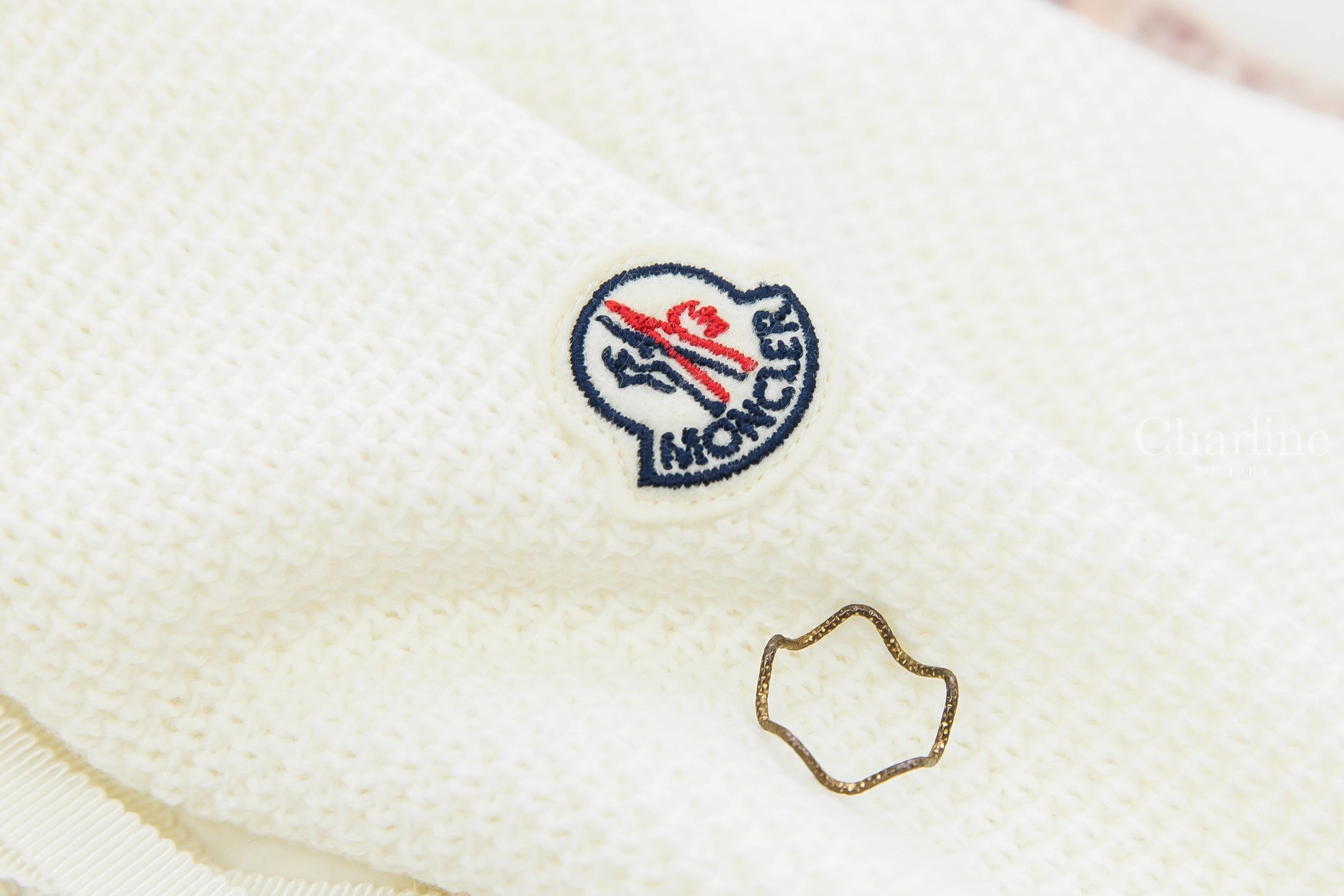Moncler Wool And Nylon Cardigan 絲綢白拼接針織四口袋輕羽絨外套