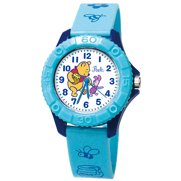【迪士尼】維尼小豬雙色殼兒童錶(07)