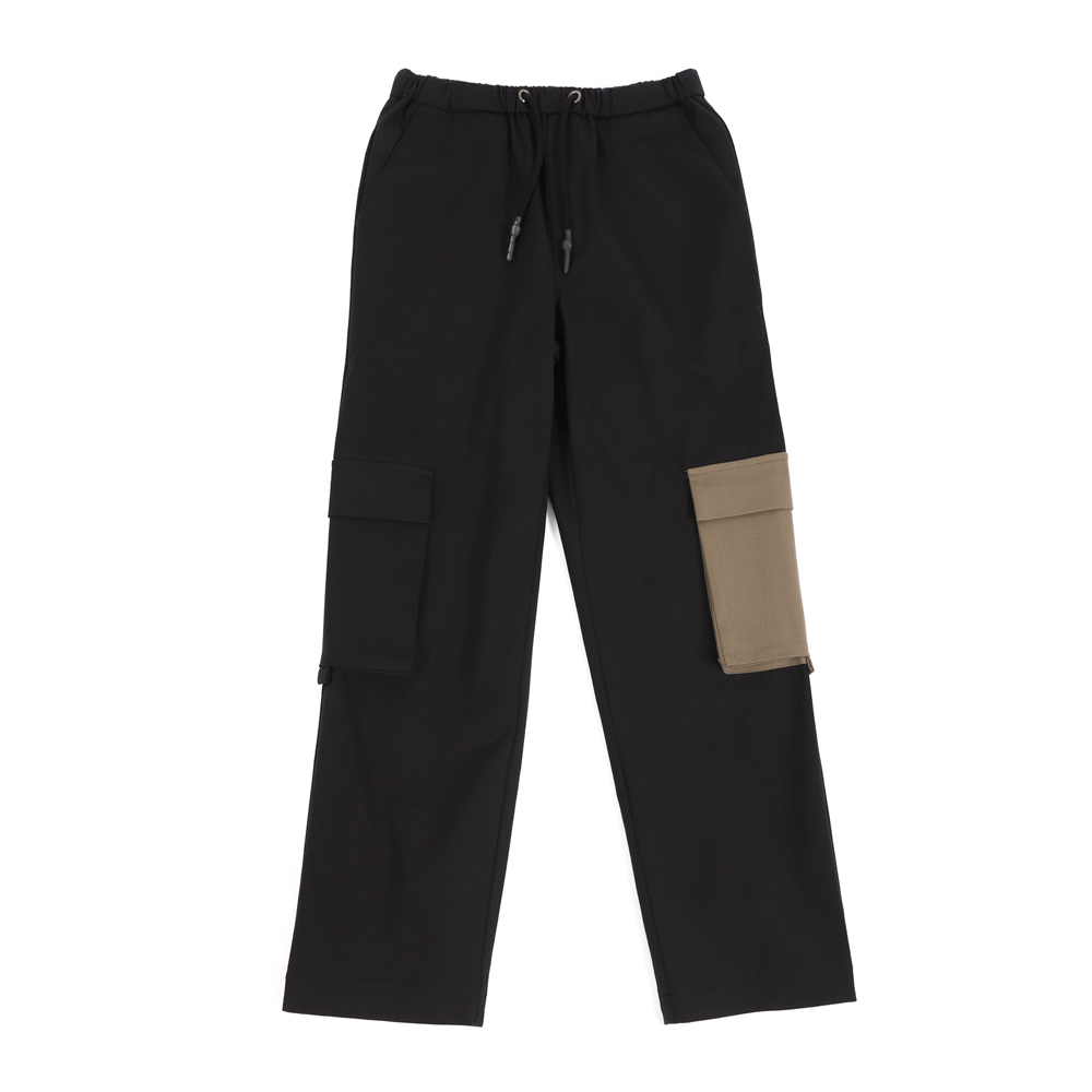 防潑水雙面穿寬褲 - 黑