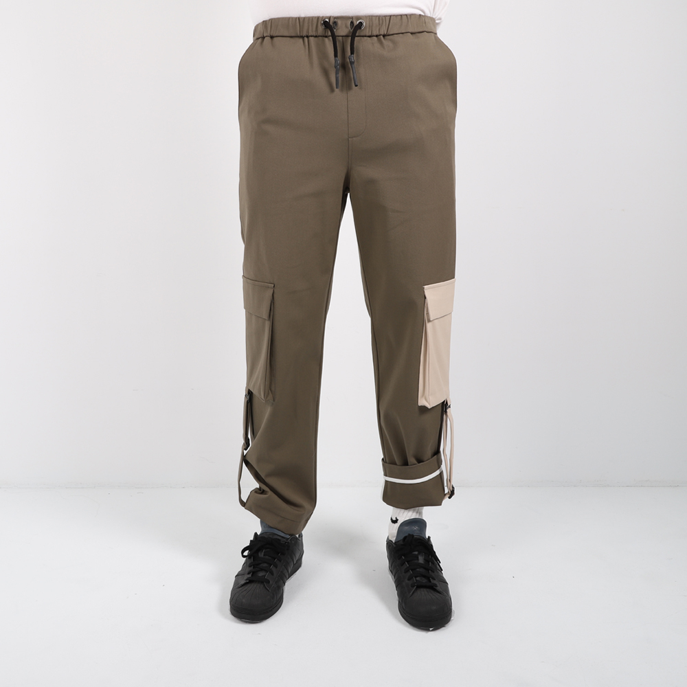 防潑水雙面穿寬褲 - 橄欖綠