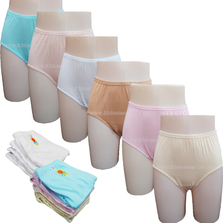 4條裝 安莉莉/安夢莉: 高腰素色內褲 (M-4XL碼)