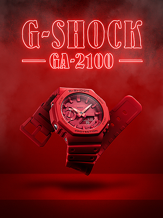 萬年鐘錶 - G-SHOCK  八角錶殼系列電子錶    GA-2100-4A   錶徑 : 48.5 mm