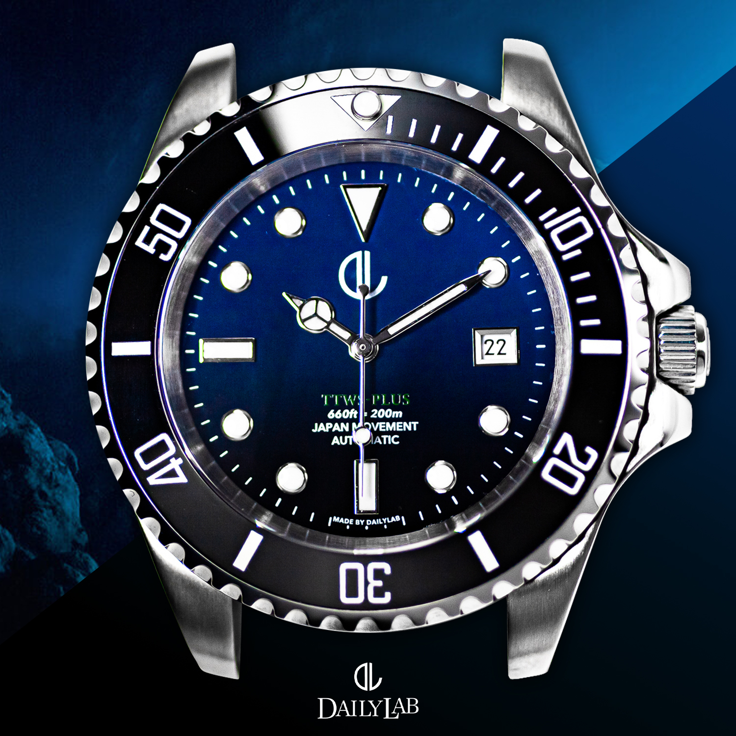 DailyLab TTWs PLUS｜44mm 陶瓷圈漸層水鬼王 機械潛水錶 - 海使
