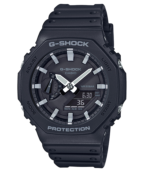萬年鐘錶 - G-SHOCK  八角錶殼系列電子錶    GA-2100-1A   錶徑 : 48.5 mm