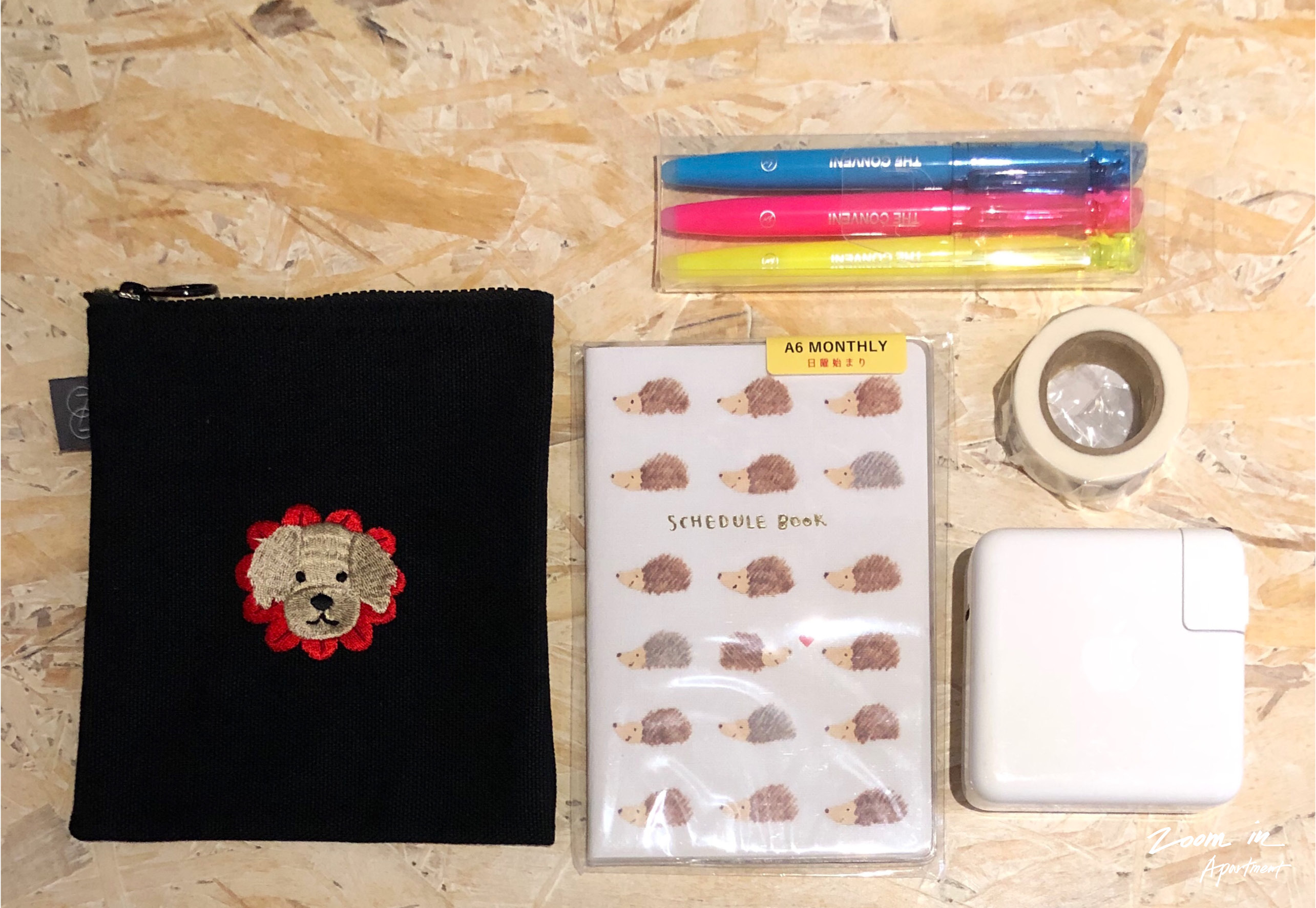 Pooh-bi 「紅花小pooh拉鍊萬用包」