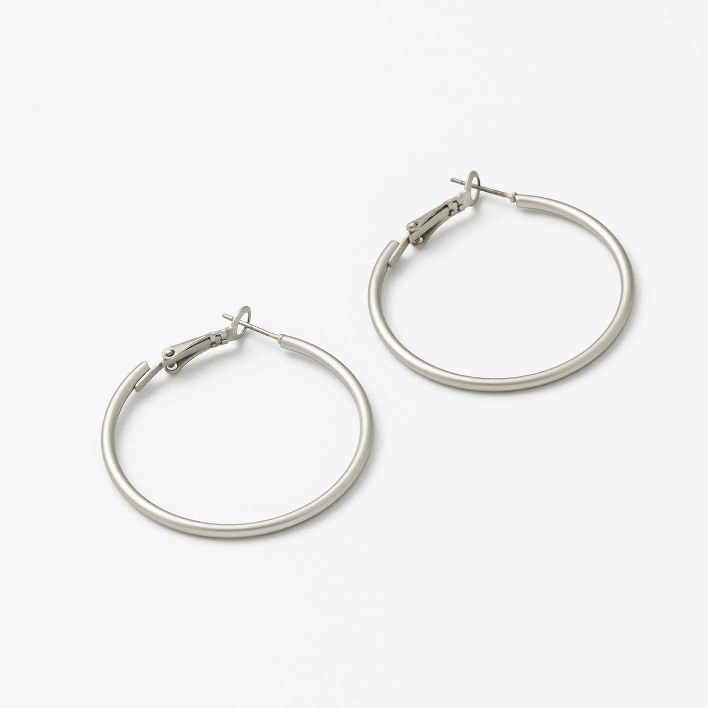 霧面 圈圈 鋼針 耳環