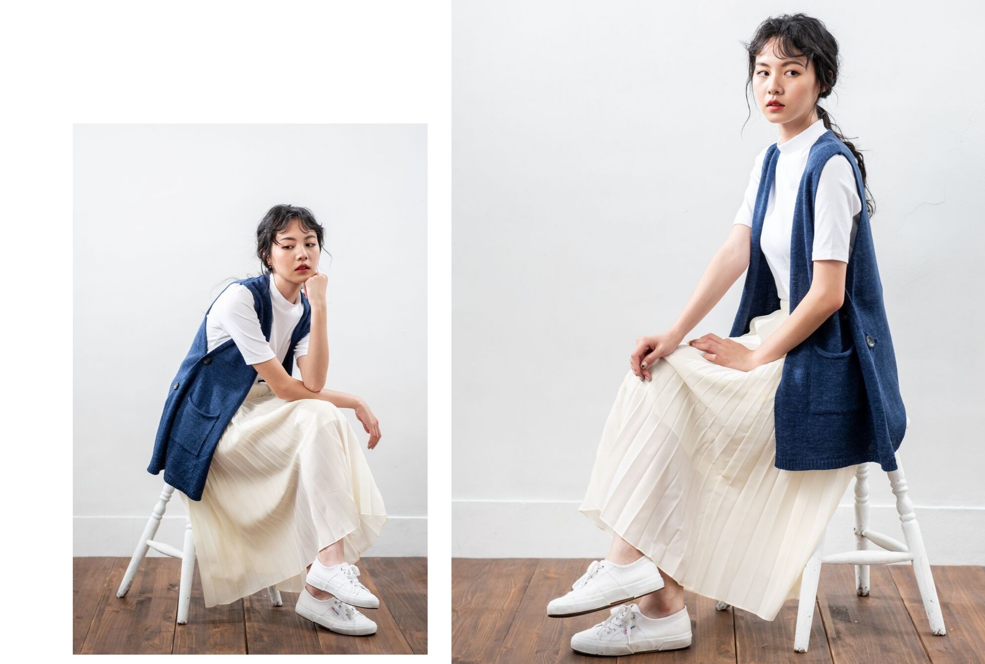 牛仔藍MIT針織背心|O-LIWAY 針織衫