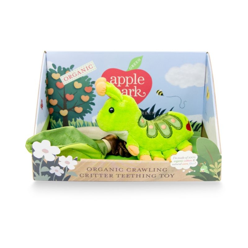 Apple Park | 震動玩具 -  有機棉綠色絲絨毛蟲