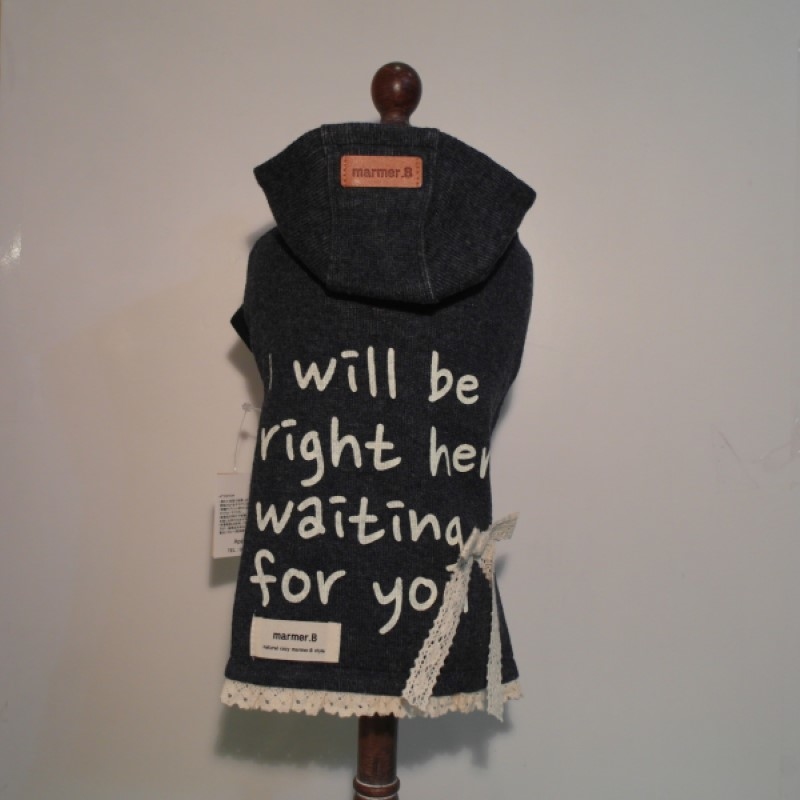 marmer.B - 字母蕾絲花邊背心連帽裙