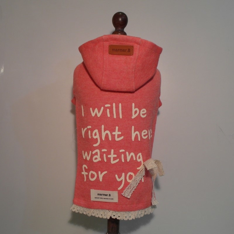 marmer.B - 字母蕾絲花邊背心連帽裙