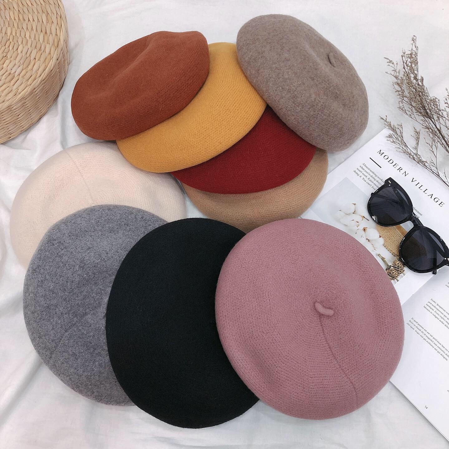 韓版針織畫家帽/9色