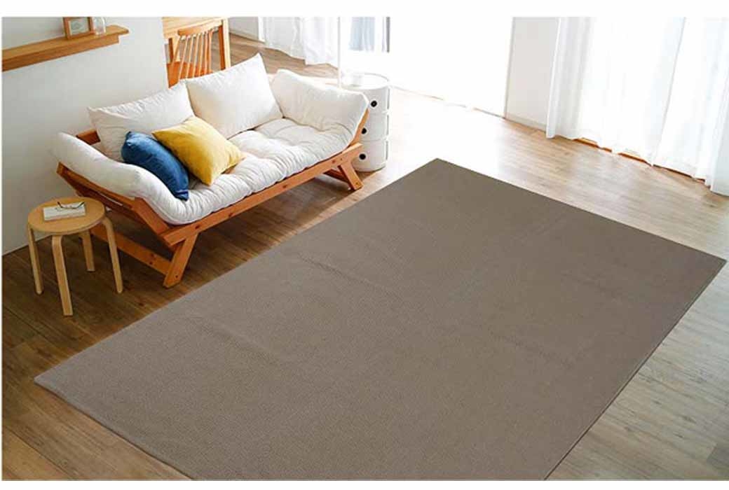 純棉簡約風格地毯(140x200cm)-深茶色