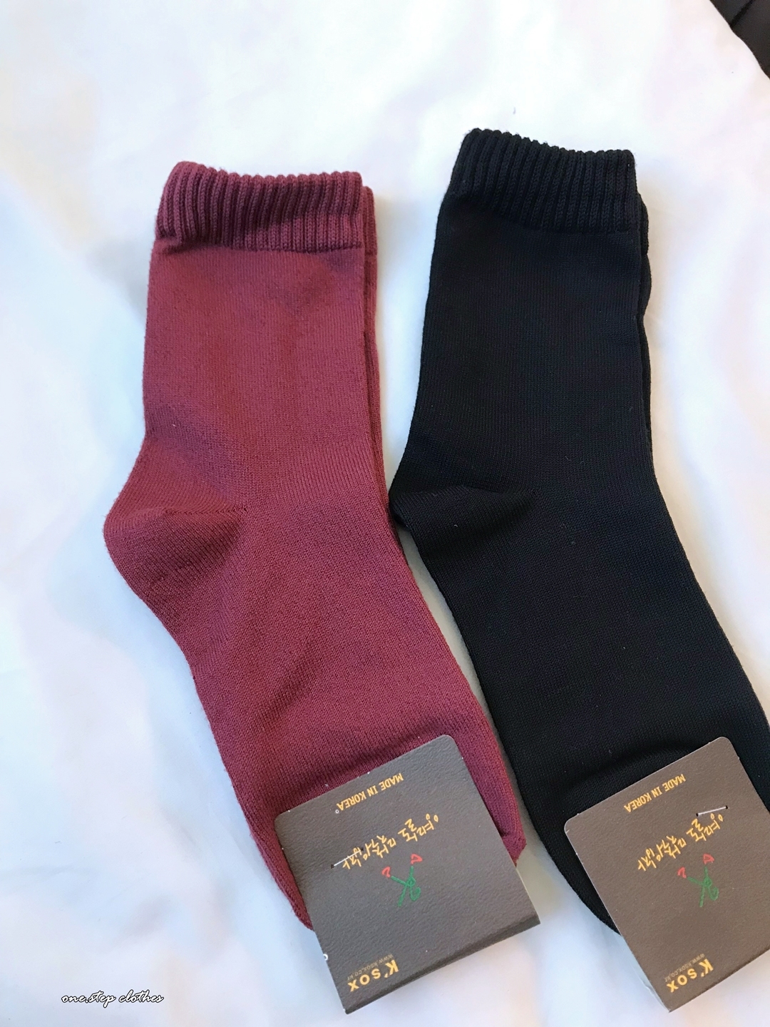 正韓超舒服軟Q素面襪 (酒紅)