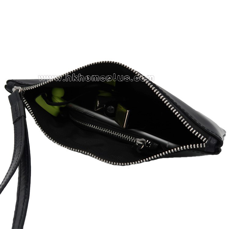 Emma: 真皮拉鍊隨行小袋連手挽帶  #11961