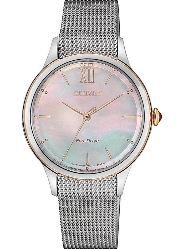 萬年鐘錶 - Citizen 星辰錶   光動能 女錶  EM0816-88Y  表徑 32.5MM