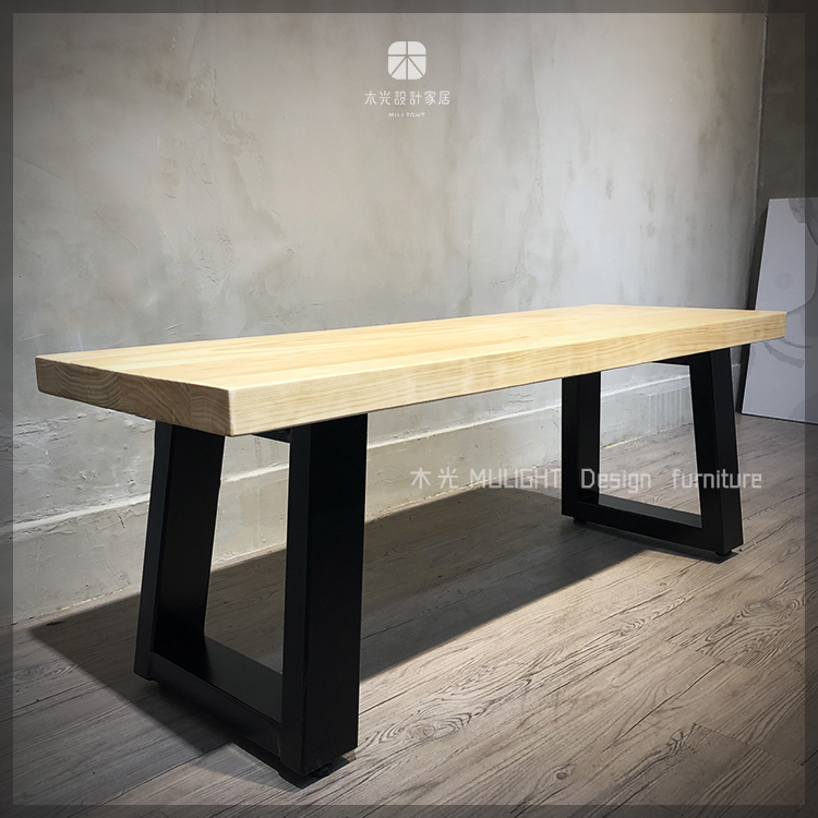 LOFT鐵製斜腳實木長凳|可訂製