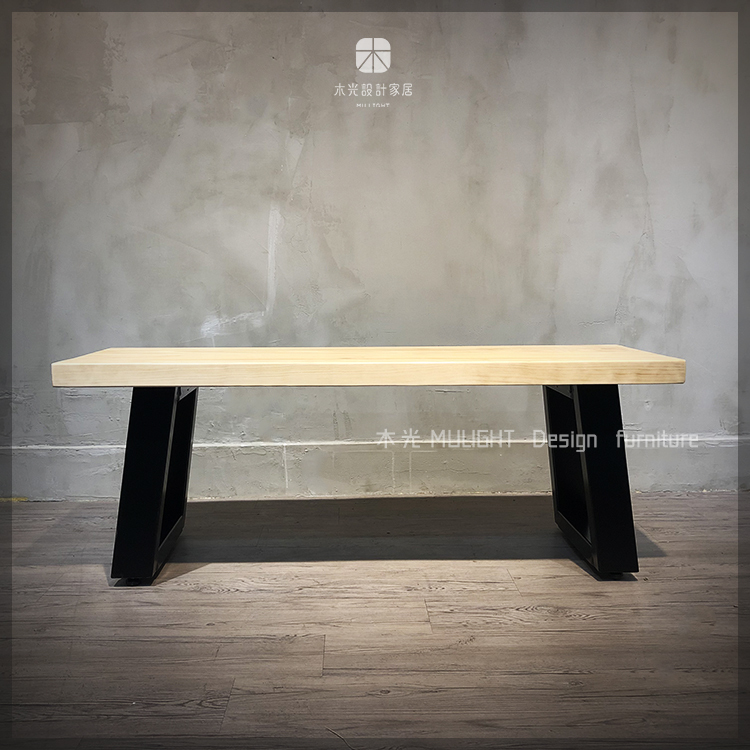 LOFT鐵製斜腳實木長凳|可訂製