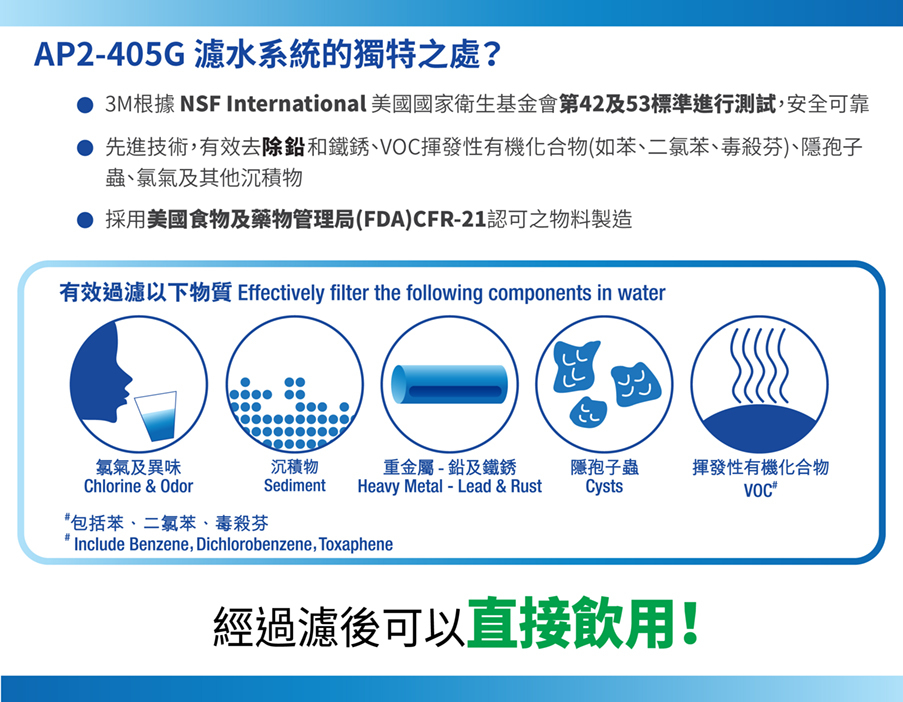 香港行貨 3M AP2-405G-DIY濾水器 (枱上安裝) 可濾鉛 3年保養