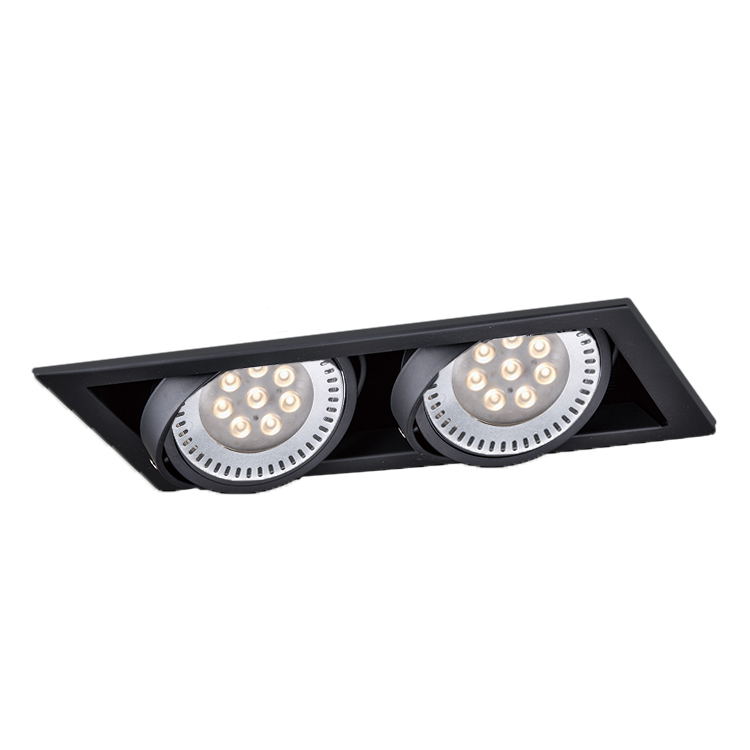 AR111 黑色邊框 盒燈 雙孔 12W8珠 歐司朗晶片