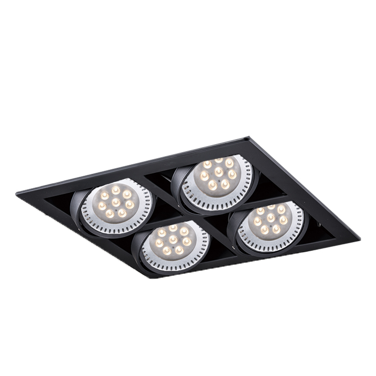 AR111 黑色邊框 盒燈 四孔 12W8珠 歐司朗晶片