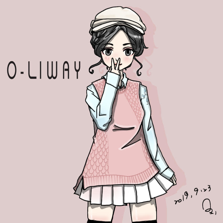 圓領側邊蕾絲勾花針織背心 -粉色