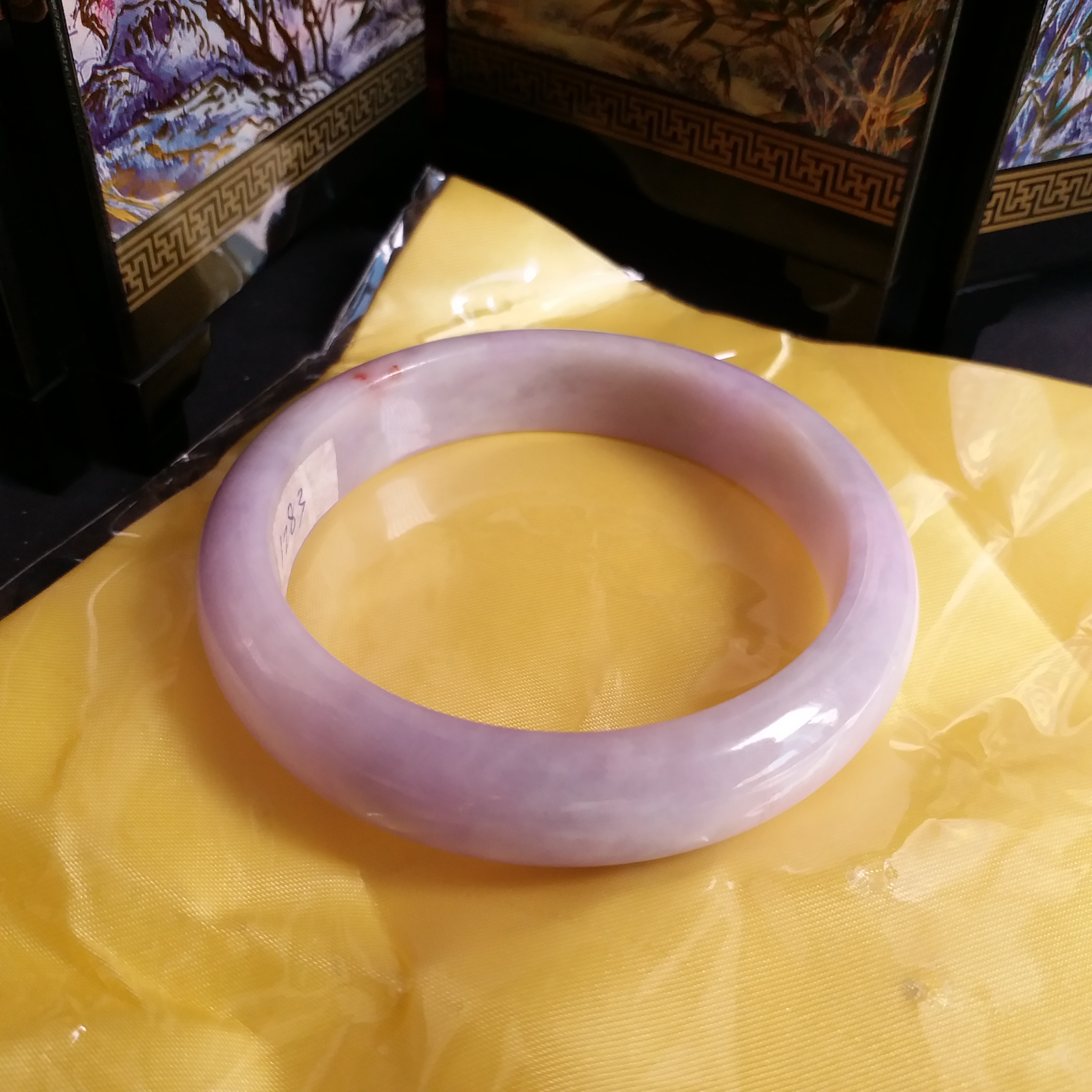 冰糯紫羅蘭玉鐲 57.62mm, 天然翡翠A玉, 緬甸玉, Jade, Jadeite