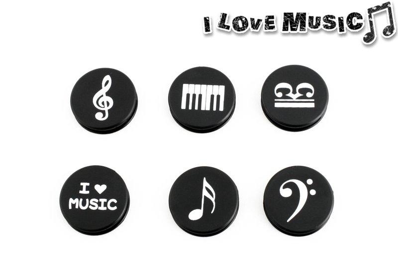 磁鐵 台製 TP1960A 音符造型 不透明黑色磁鐵(6入)