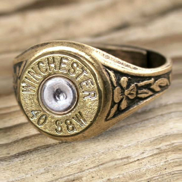 美國 Bullet - 40口徑 子彈戒指（可調式戒圍 / 黃銅）