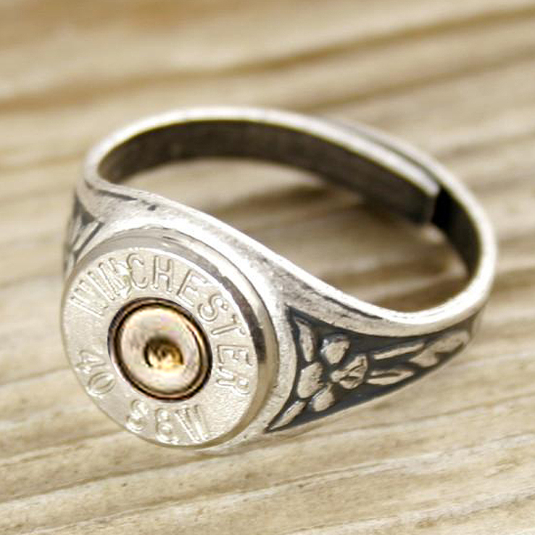 美國 Bullet - 40口徑 子彈戒指（可調式戒圍 / 銀）